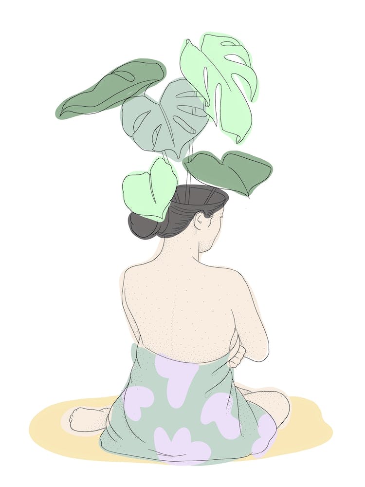 Woman With Monstera