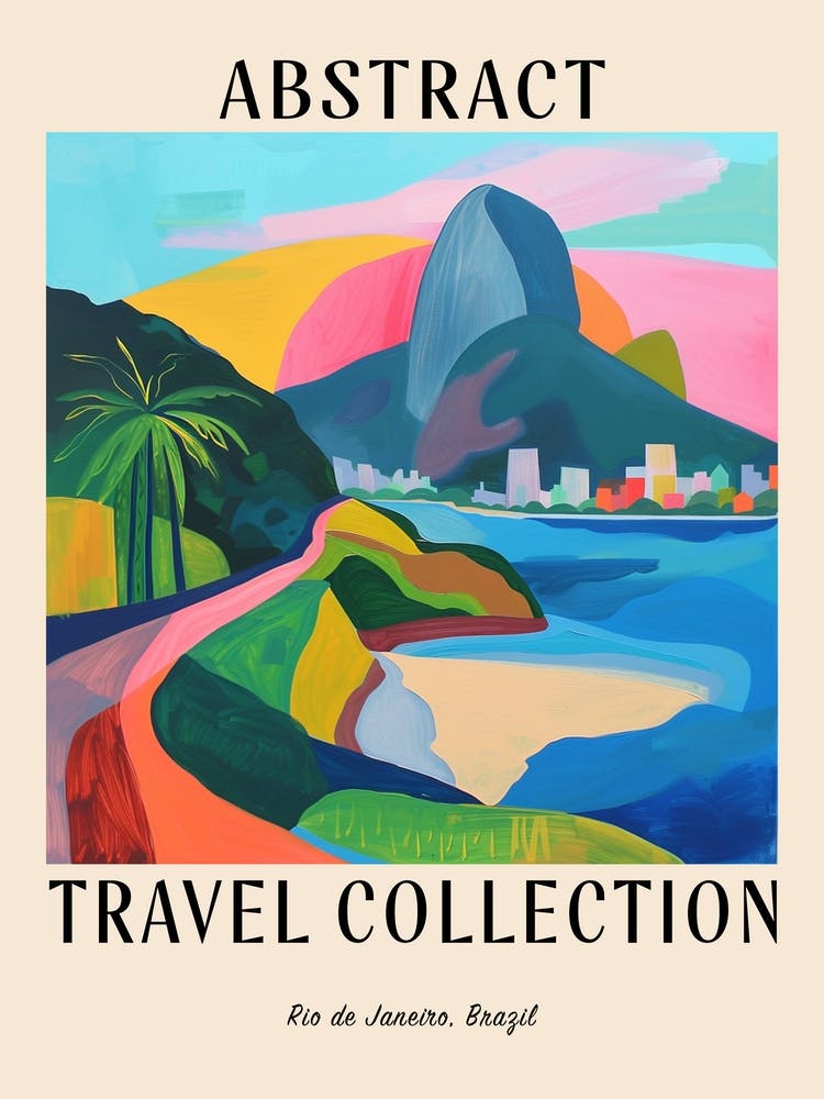 Abstract Travel Collection Poster Rio De Janeiro Brazil 5