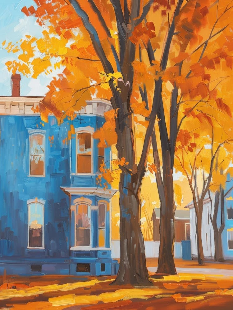 Blue House In Fall 1