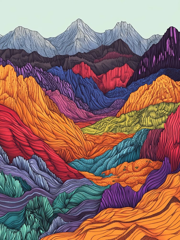 Colorful Mountain Landscape 3
