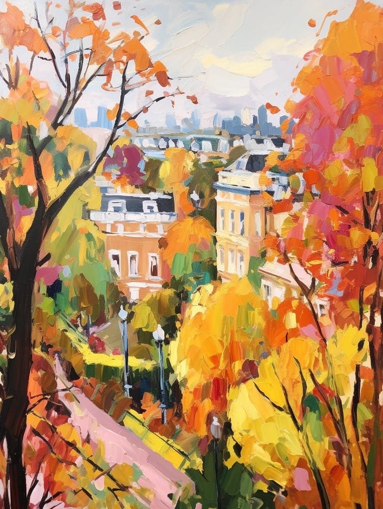 Autumn City Park Painting Holland Park London 3