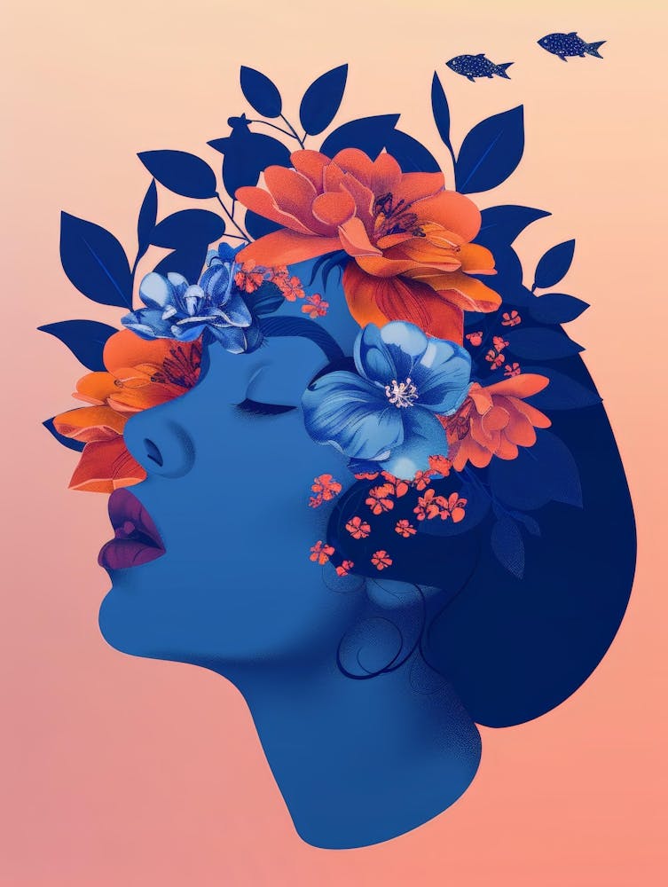 Woman With Flowers On Her Head 12