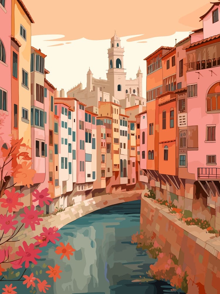 Girona Spanien 3 Illustration