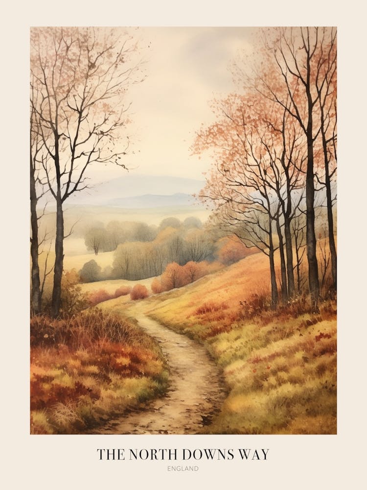 The North Downs Way England Uk Trail Poster