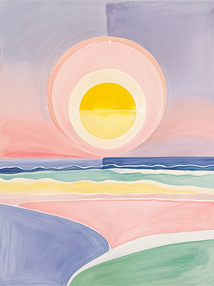 Pastel Abstract Sunset At The Beach