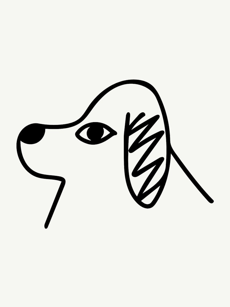 Dog Head Illustration