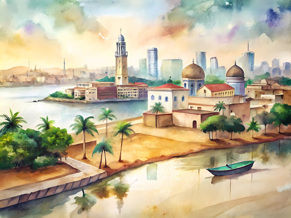 Lagos Nigeria A Vintage Illustration