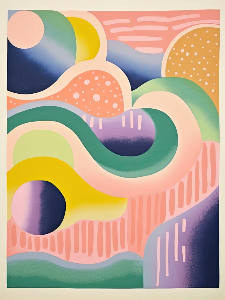 Abstract Landscape Risograph Style 12