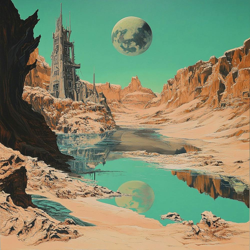 'Mars Sunrise' Sci-Fi Collage