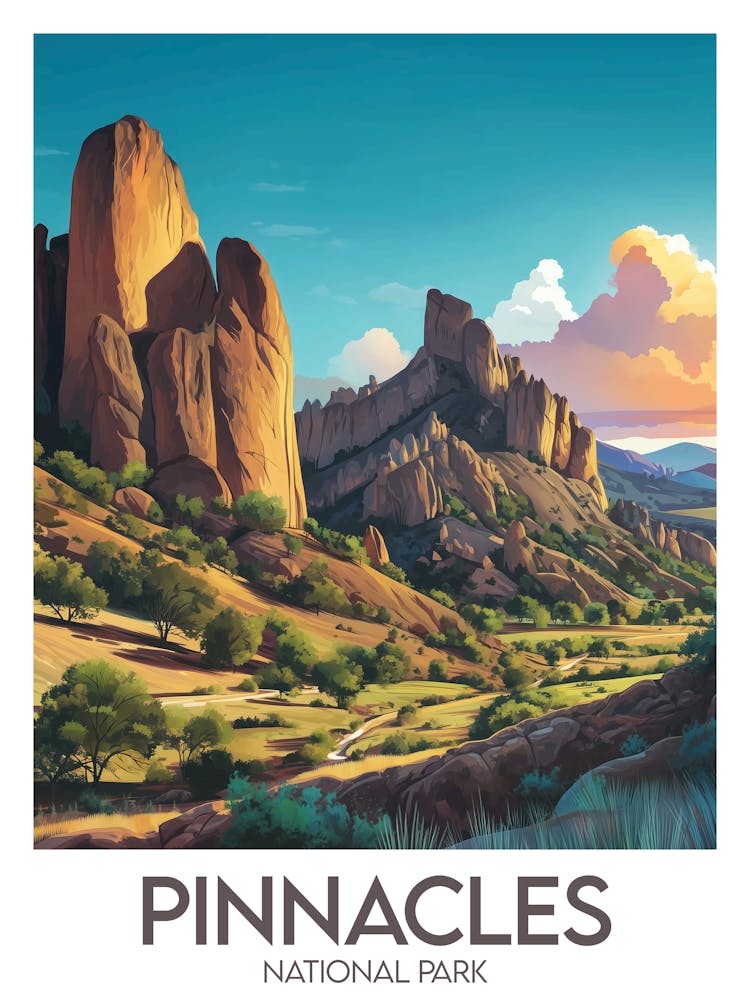 Affiche de voyage Pinnacles National Park