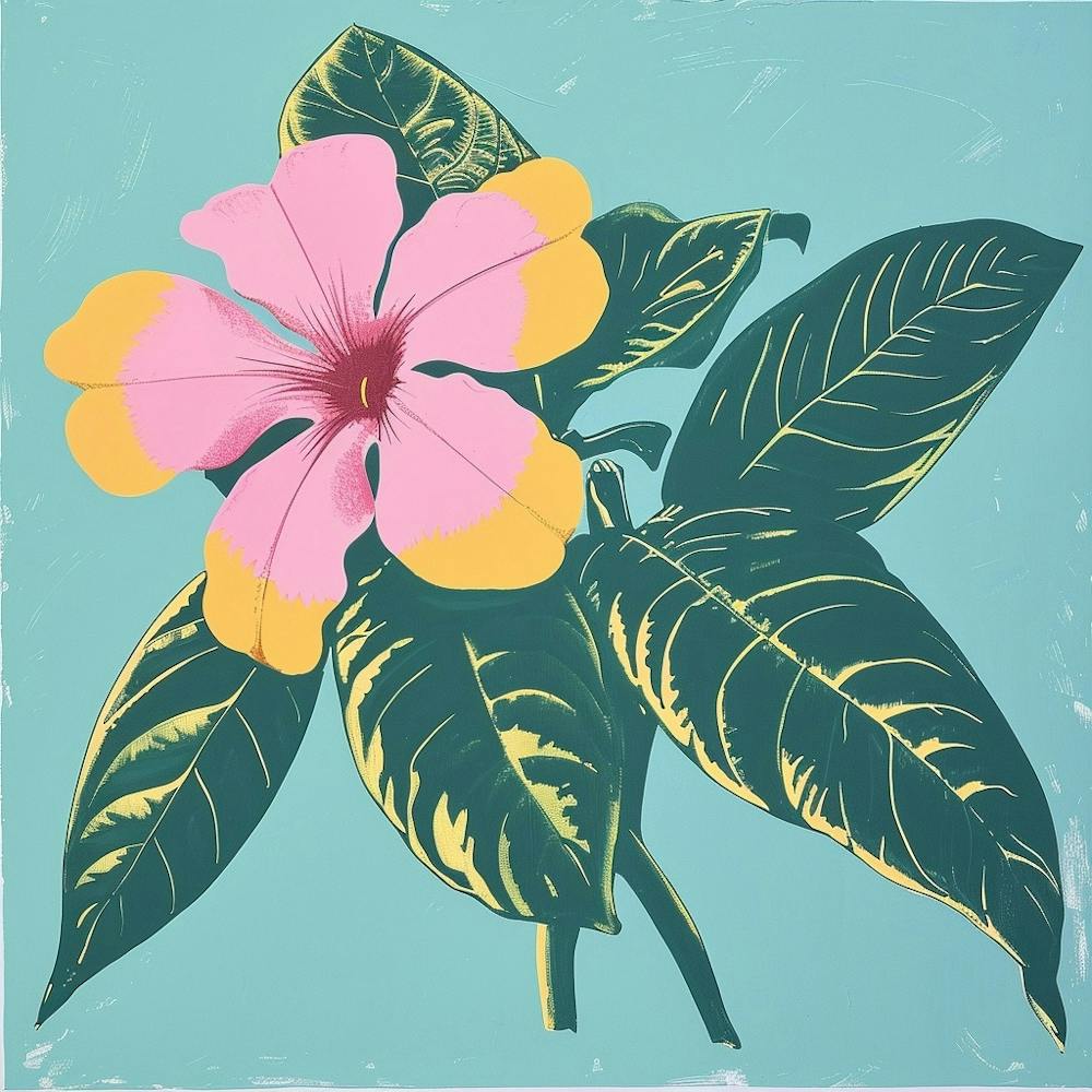 Impatiens 1 Square Flower Illustration