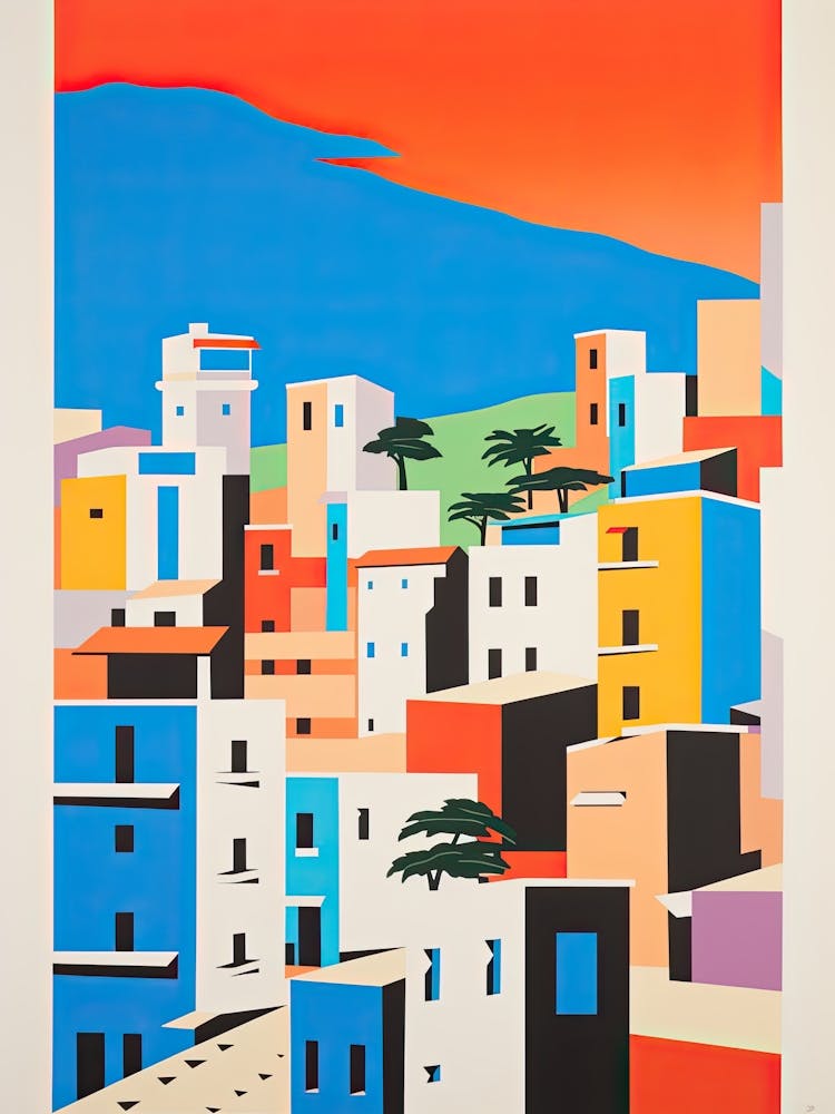 Copacabana Beach, Brazil, Bold Outlines 2