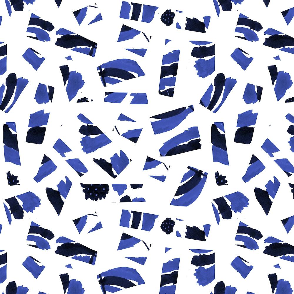 Abstract Cutouts Blue Black