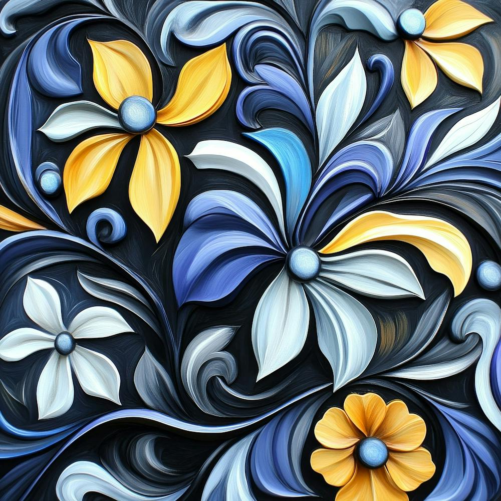Abstract Floral Painting Art
