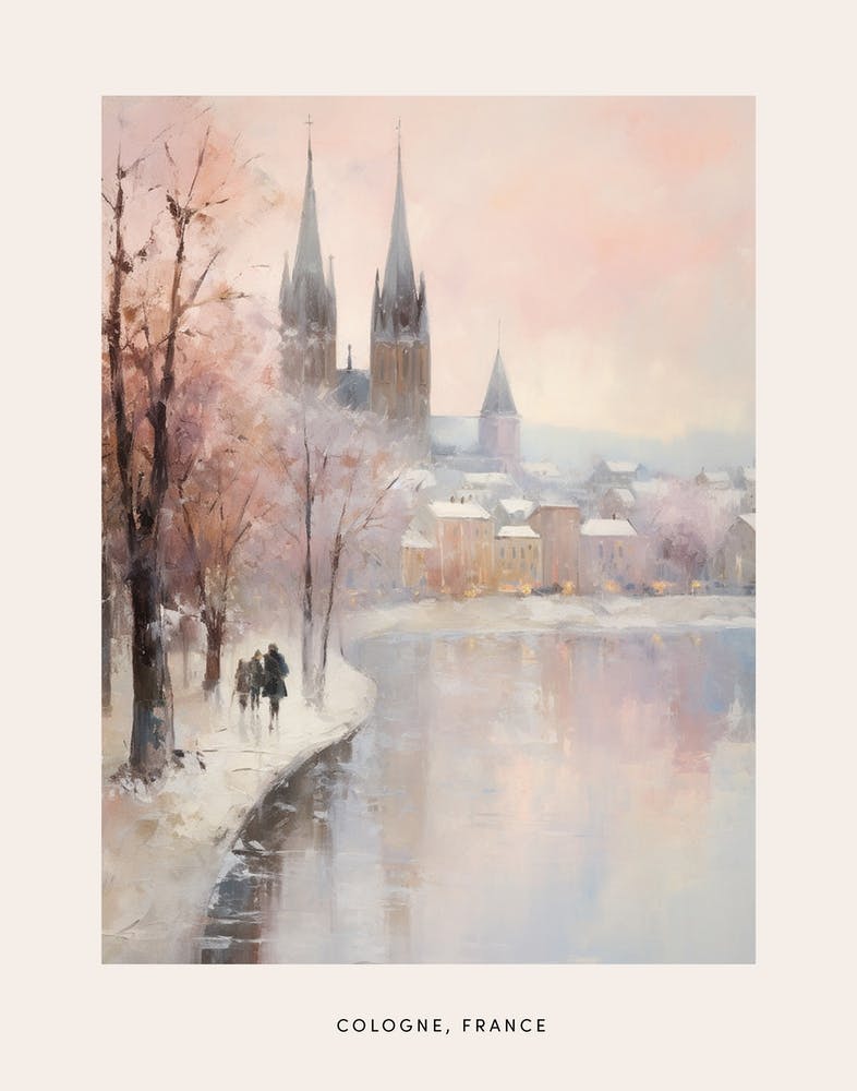 Dreamy Winter Painting Poster Cologne France 2
