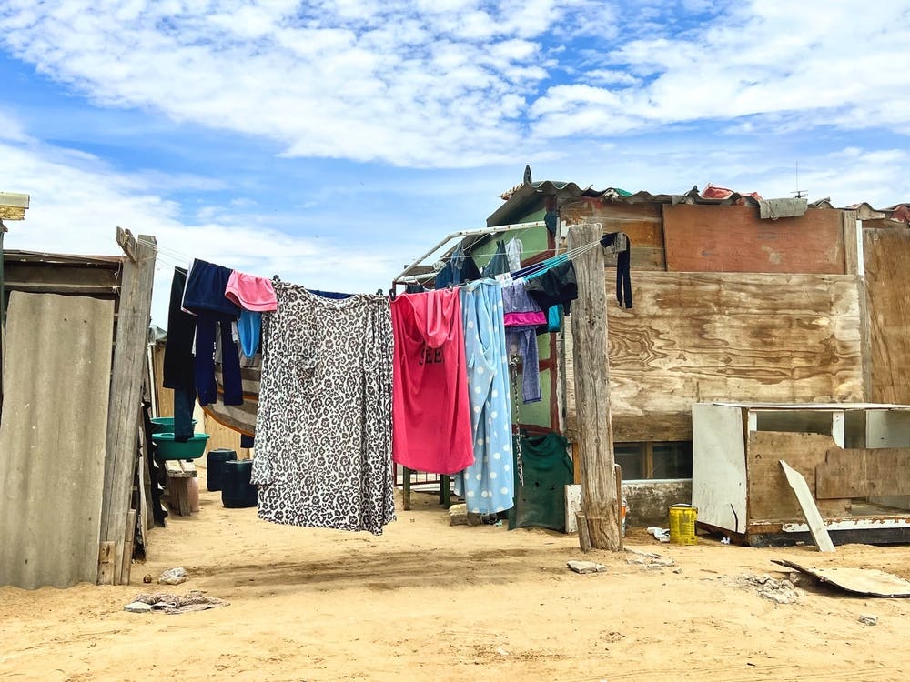 Wäscheszene in Walvis Bay, Namibia (Afrikanische Serie)