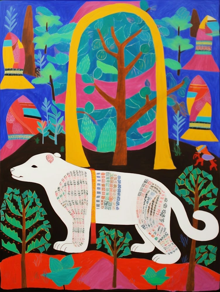 Maximalist Animal Painting Mongoose 3