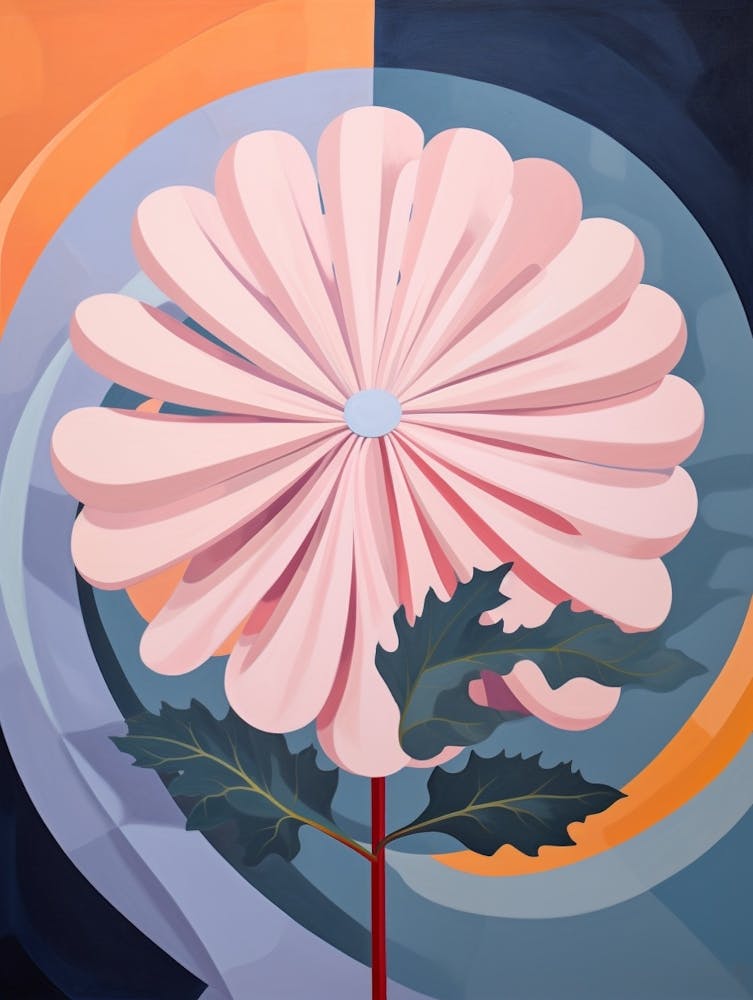 Chrysanthemum 3 Hilma Af Klint Inspired Pastel Flower Painting