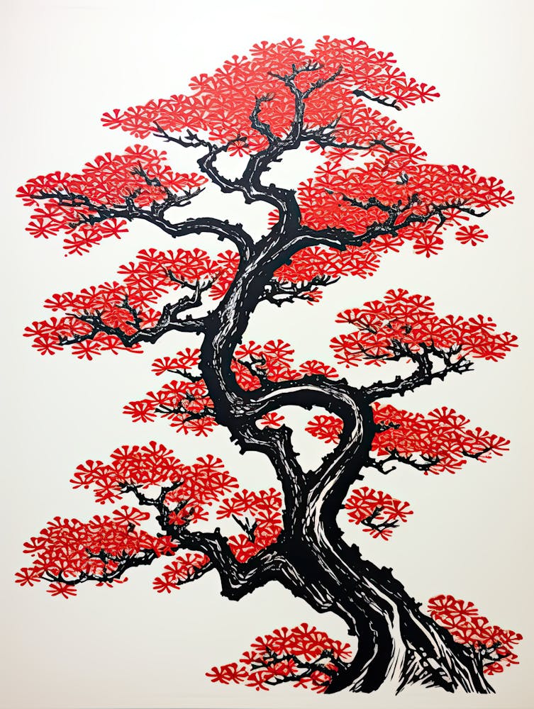 Bonsai Tree 7 Vintage Japan Poster