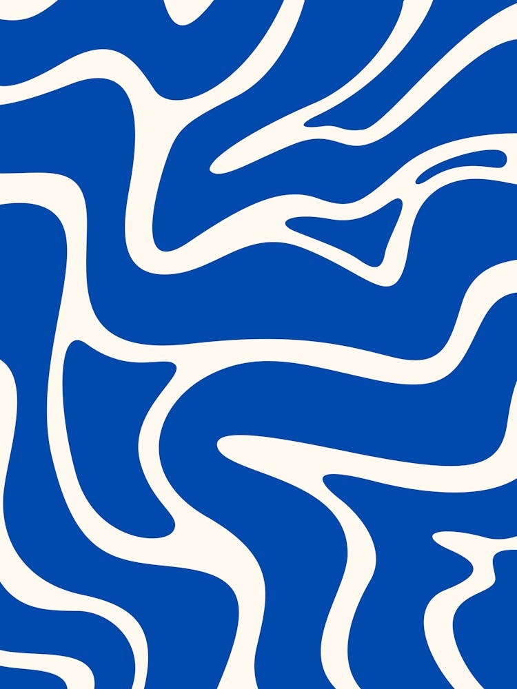 Blue And White Wavy Pattern 3