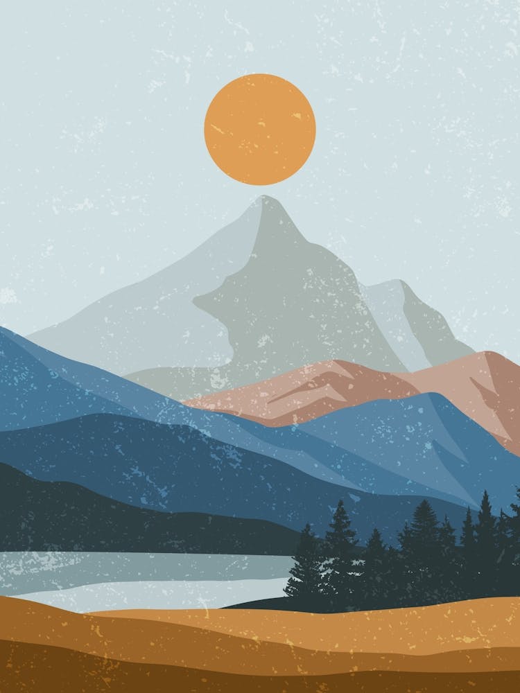 Landscape With Mountains And Lake