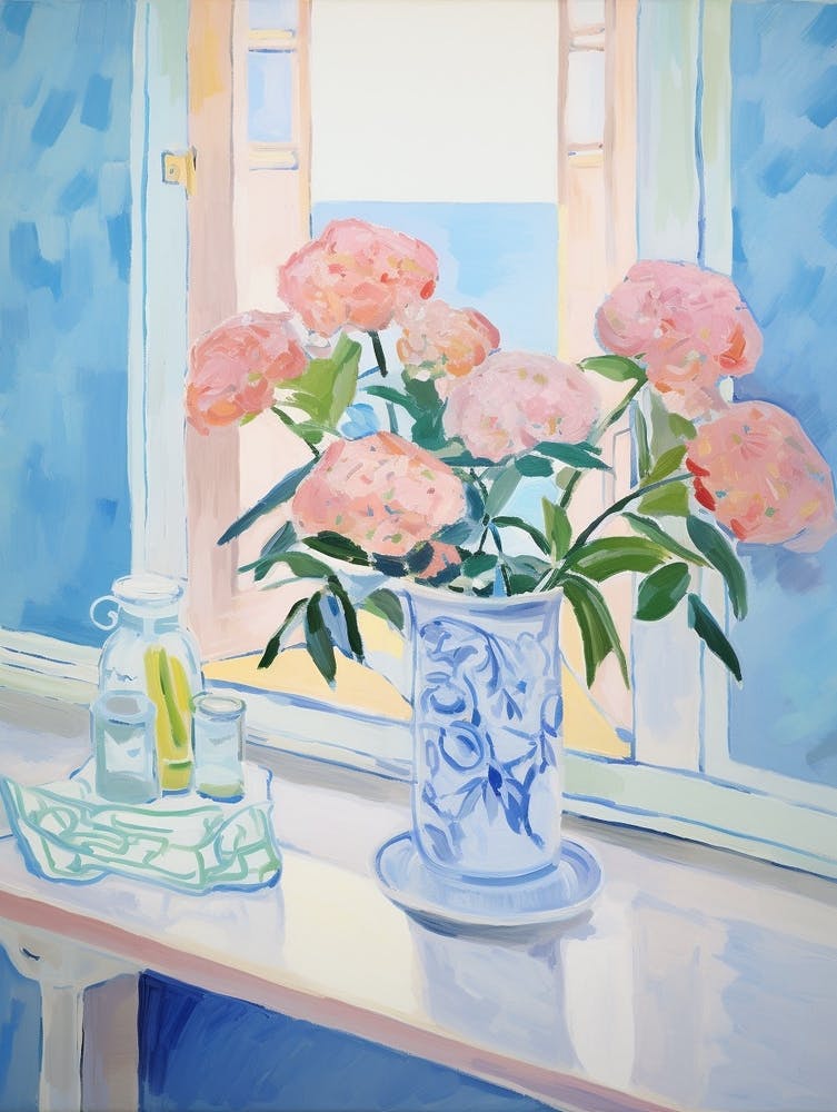 A Vase With Hydrangea, Flower Bouquet 1