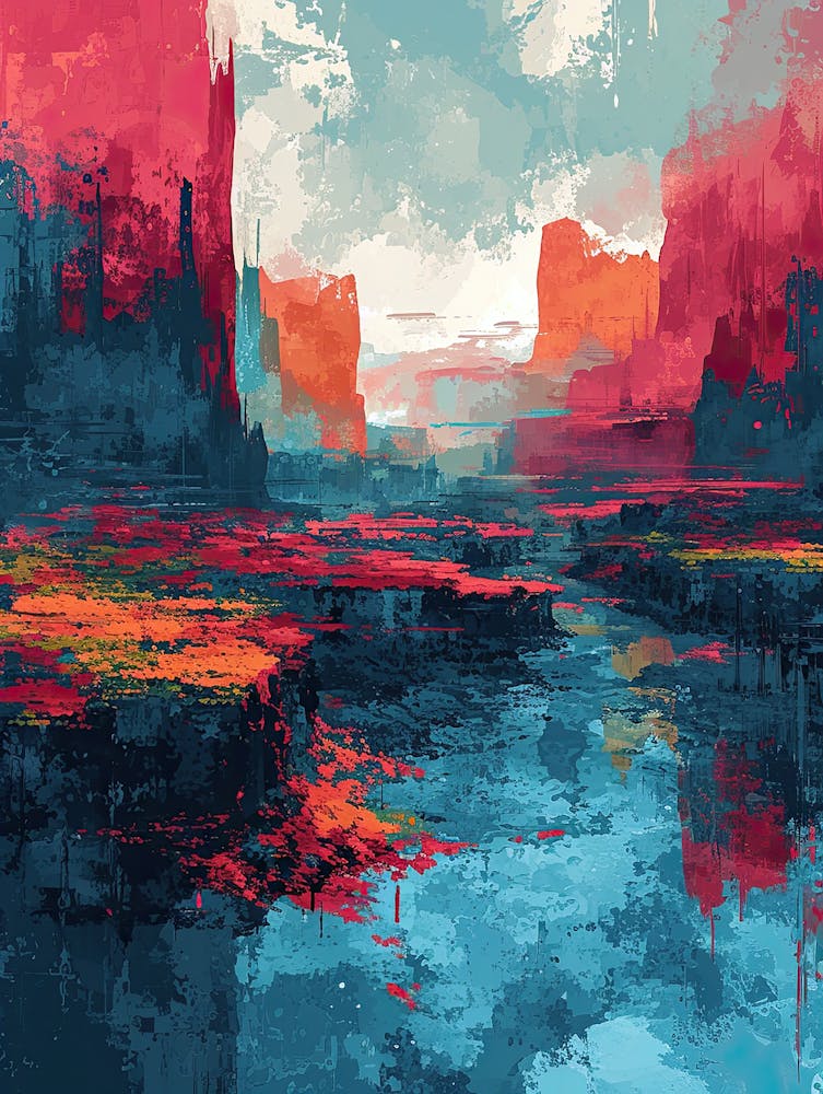 Abstract Landscape Painting | Pixel Art Series 1