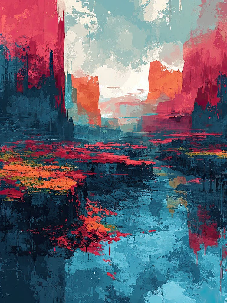 Abstract Landscape Painting | Pixel Art Series 1
