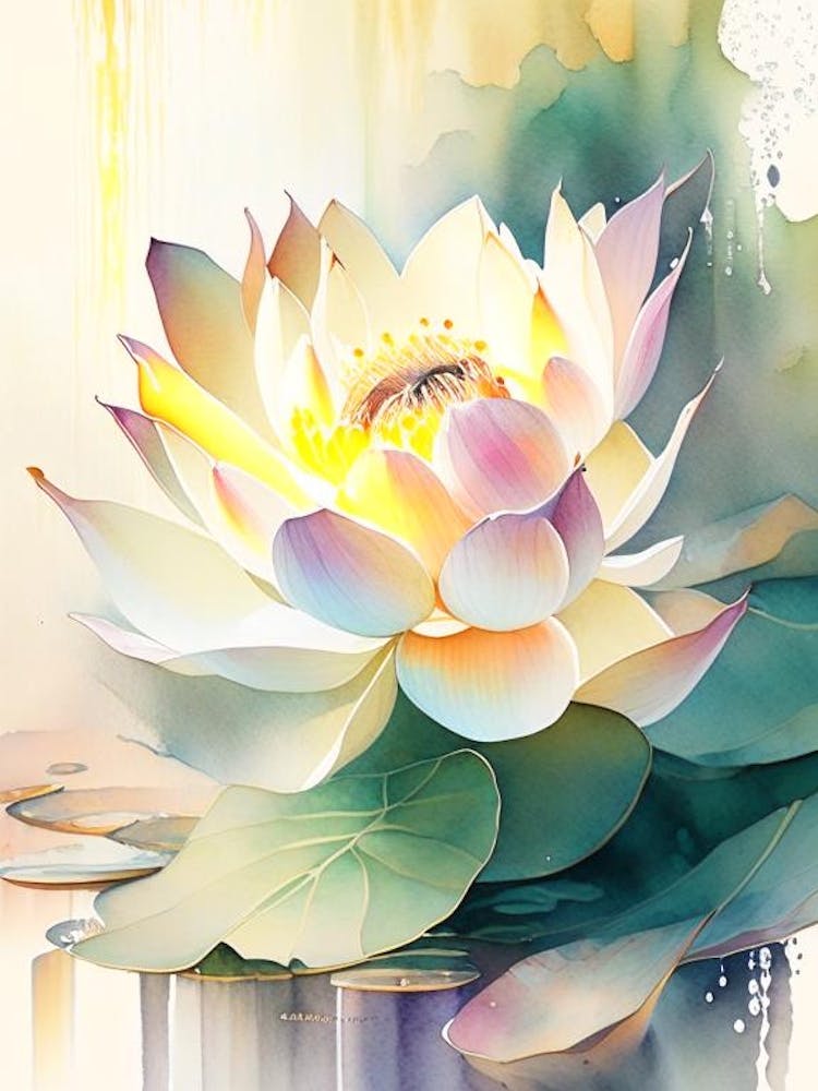 Giant Lotus Storybook Watercolour 6