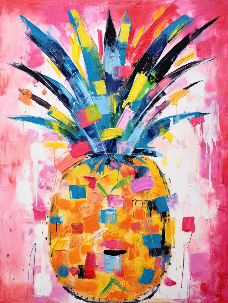 Frucht-Revolution: Ananas im Basquiat-Stil