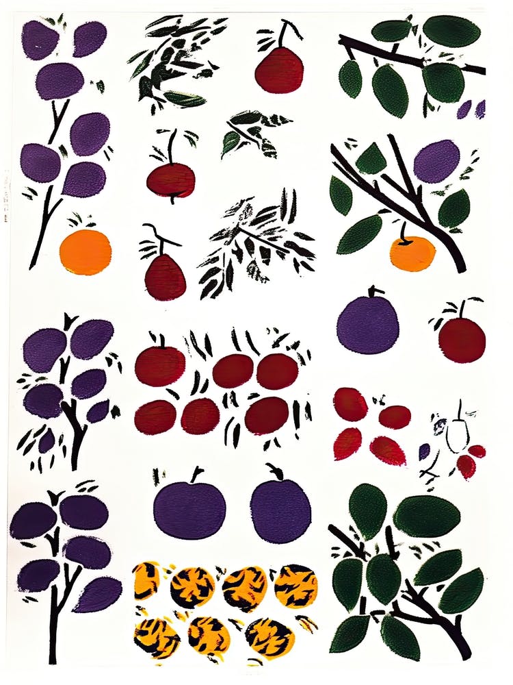 Plum Fruit Drawing 2