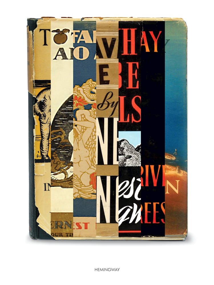 Ernest Hemingway - Abstract Print -First Edition Covers