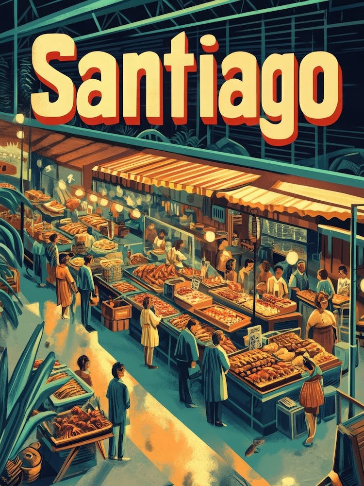 Aihrgdesign A 1970s Inspired Travel Poster For Santiago 5