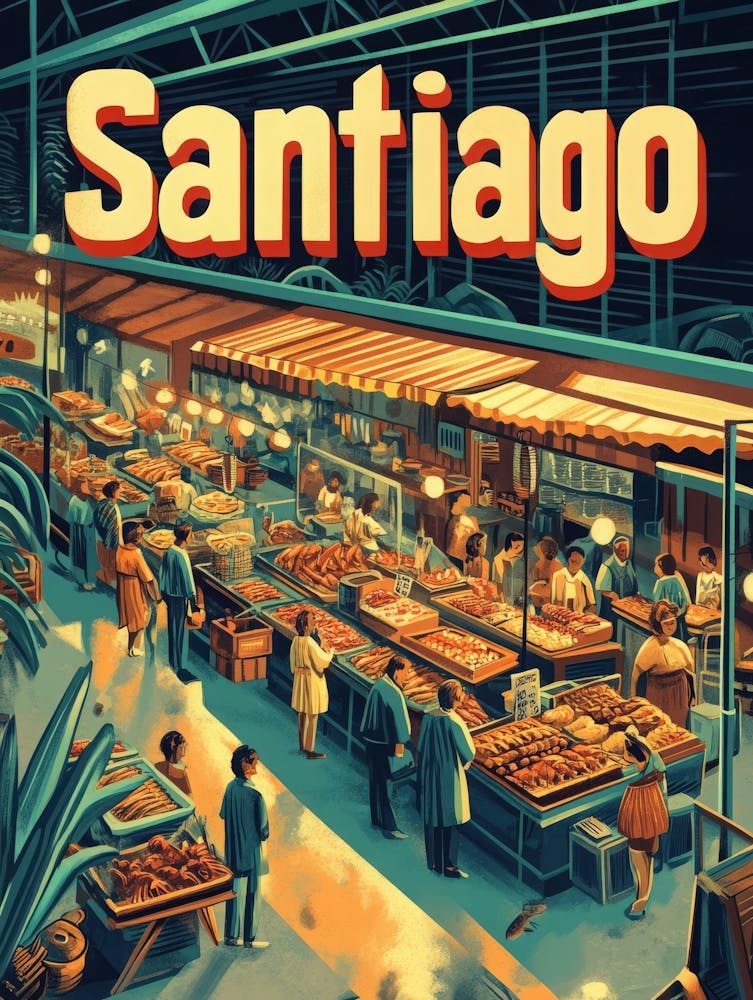 Aihrgdesign A 1970s Inspired Travel Poster For Santiago 5