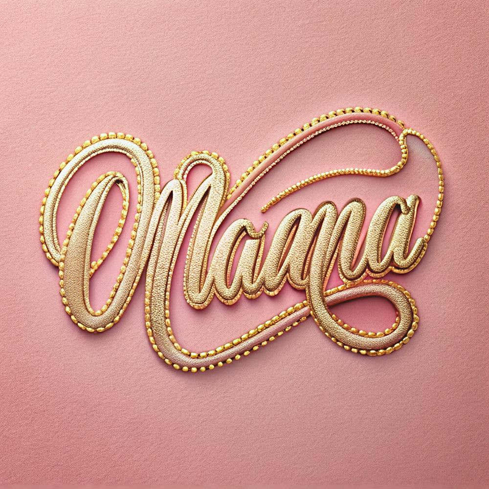 The Word Mama In An Elegant Slanted Font On A (1)