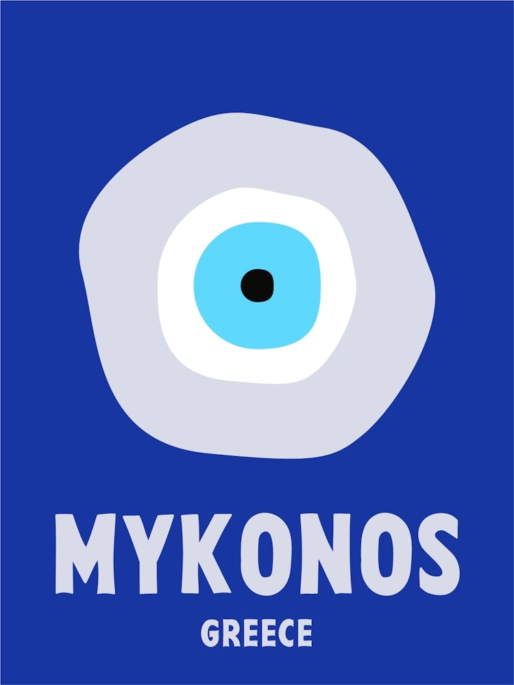 Mykonos, Greece, Graphic Style Poster 1