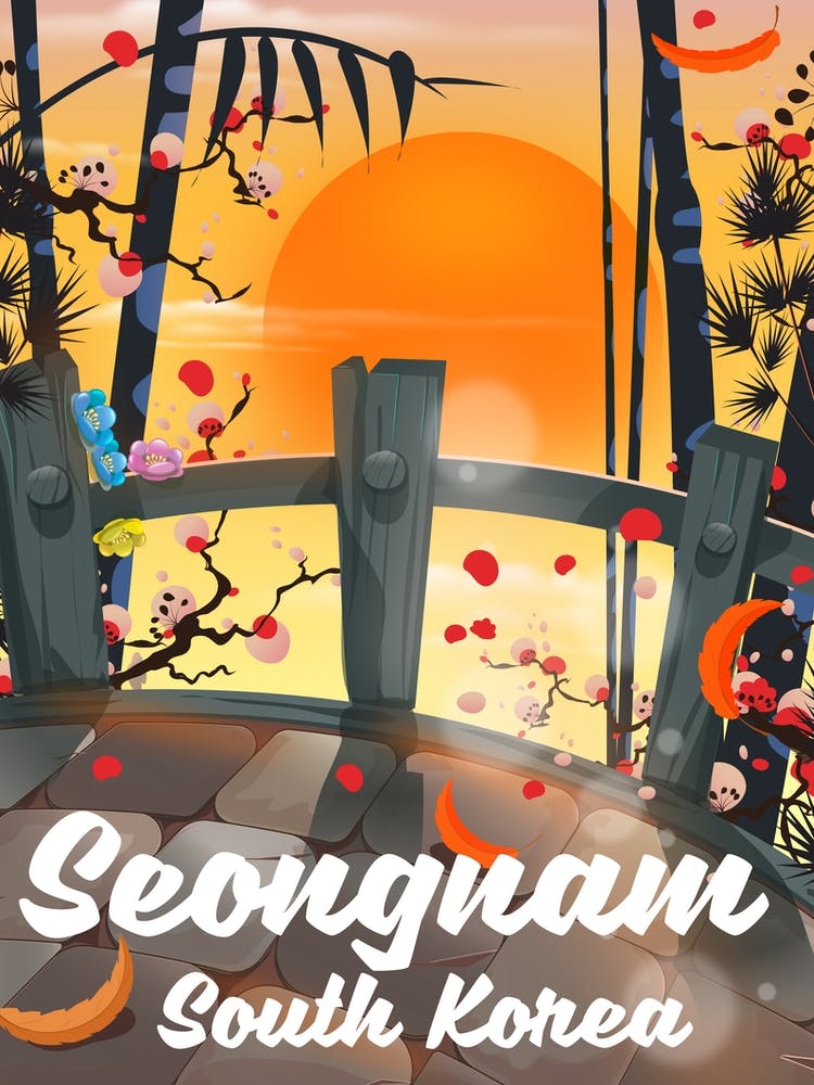Seognam South Korea Travel poster