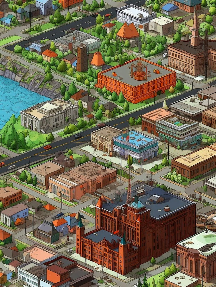 Tacoma Museum District Pointillism 24