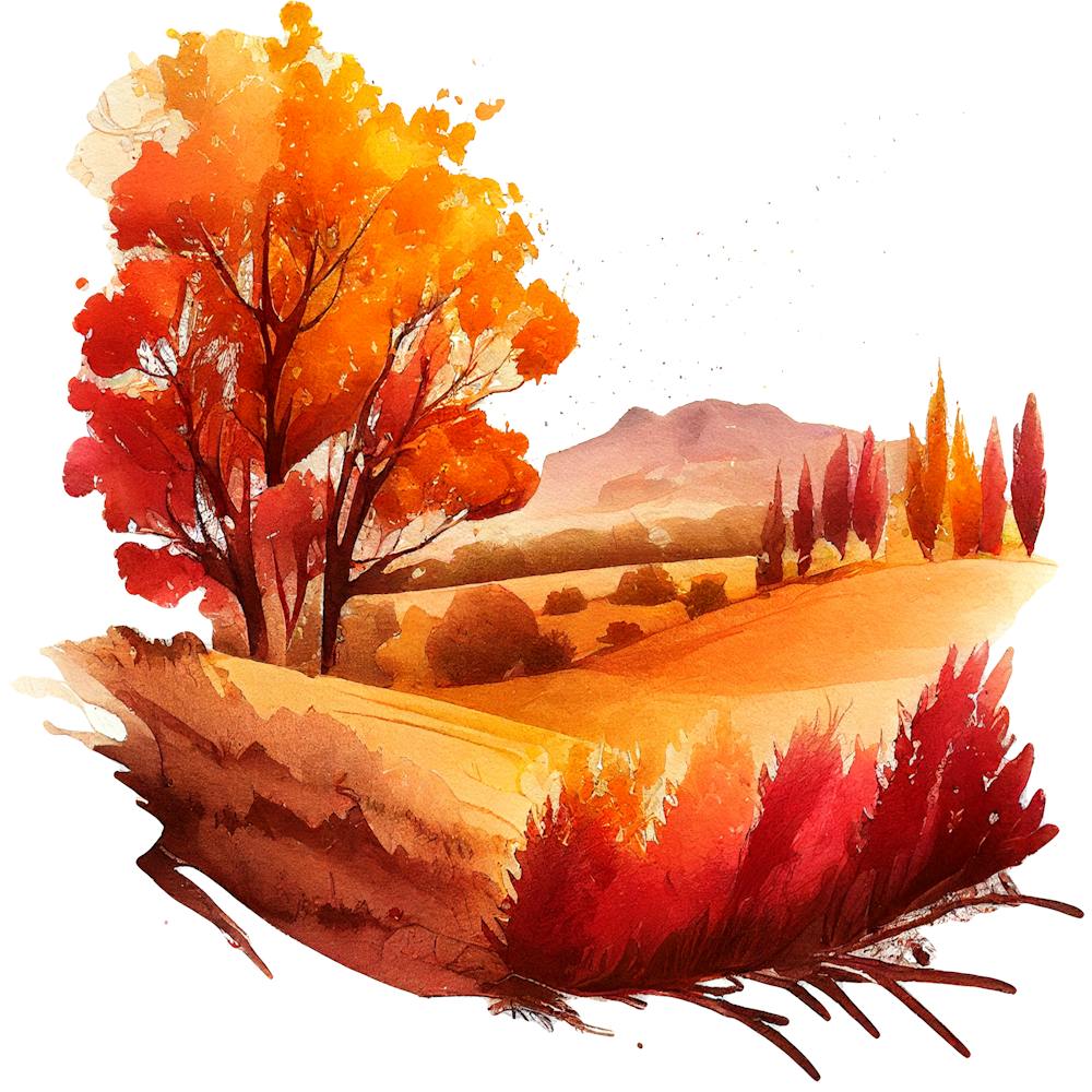 Watercolor Autumn Landscape 57