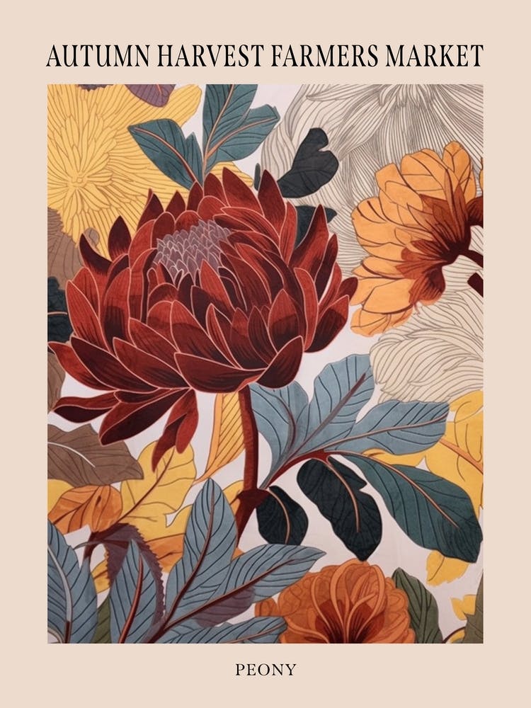 Fall Botanicals Peony 3 Poster