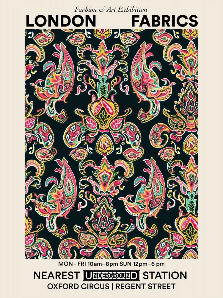 Poster Orchid Orbit London Fabrics Floral Pattern 1