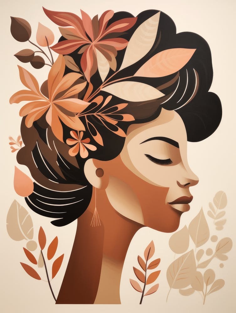 Black Woman With Flowers In Her Hair