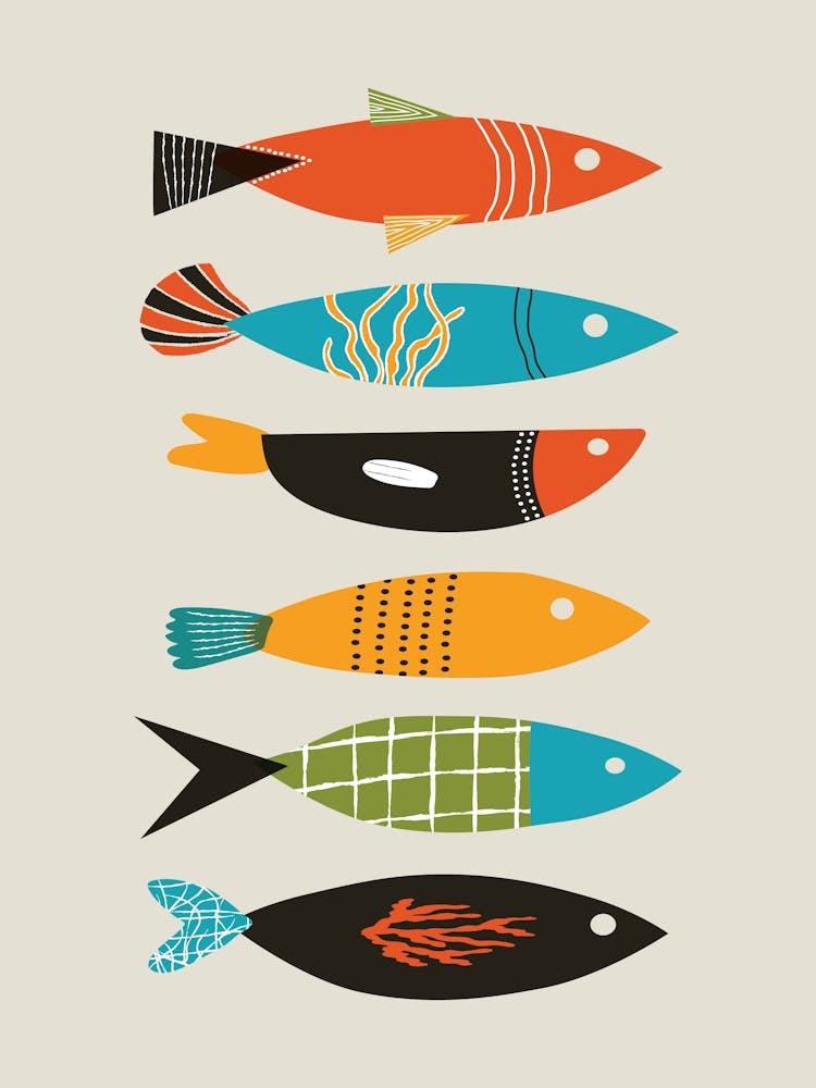 Mid Century modern Fish Print