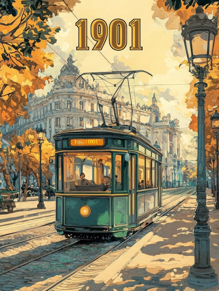 Aihrgdesign A Vintage Travel Poster Of An Electric Tram Glidi Ff8bbaa9 1d73 44fa 9340 1349237a6944 2