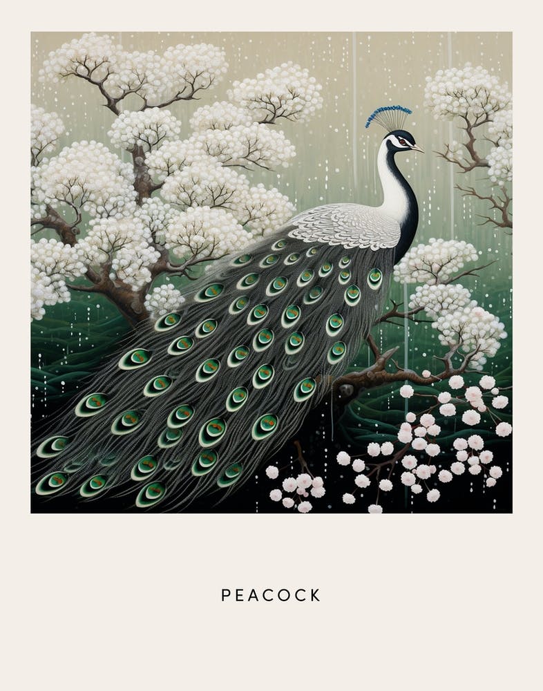 Ohara Koson Inspired Bird Painting Peacock 1 Poster
