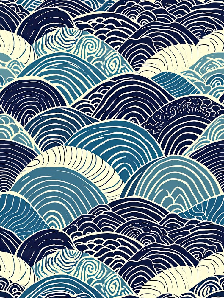 Asiatisches Wellenmuster, Matisse-Stil