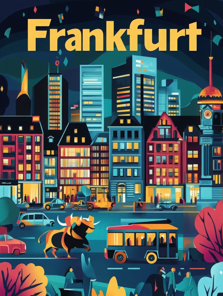 Aihrgdesign A 1970s Inspired Travel Poster For Frankfurt 2