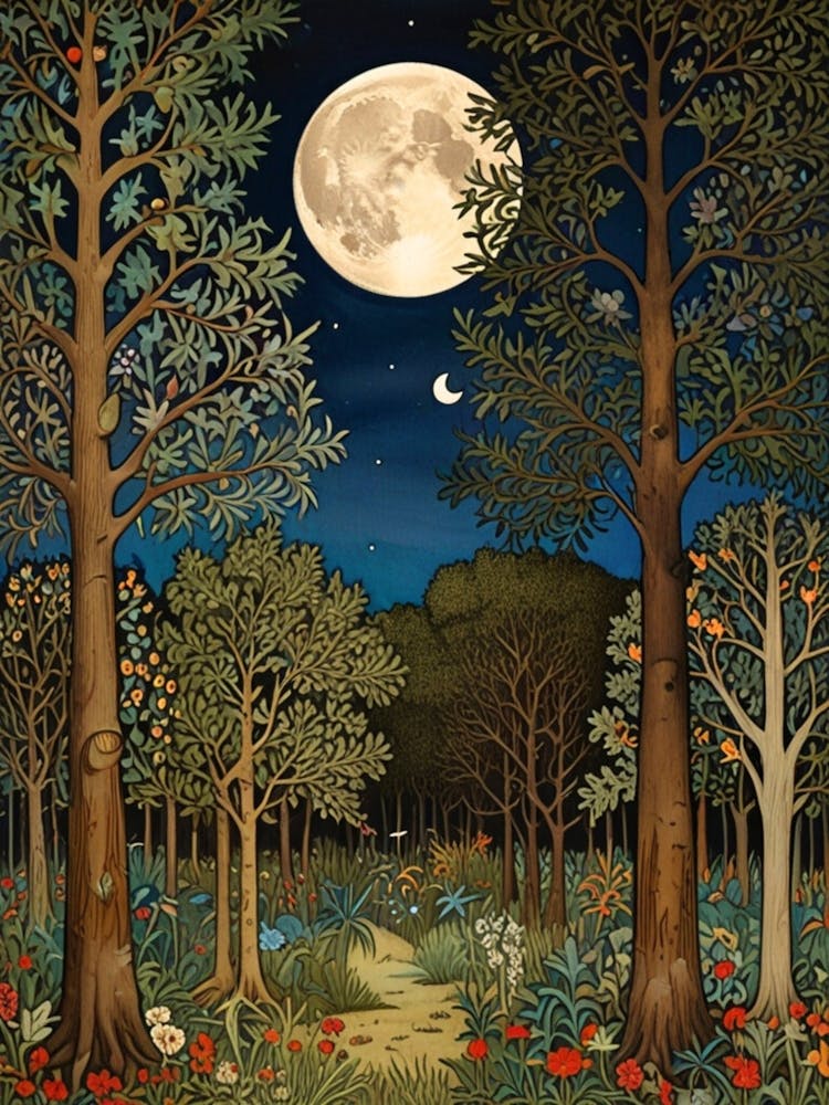 William Morris Full Moon In The Forest 5