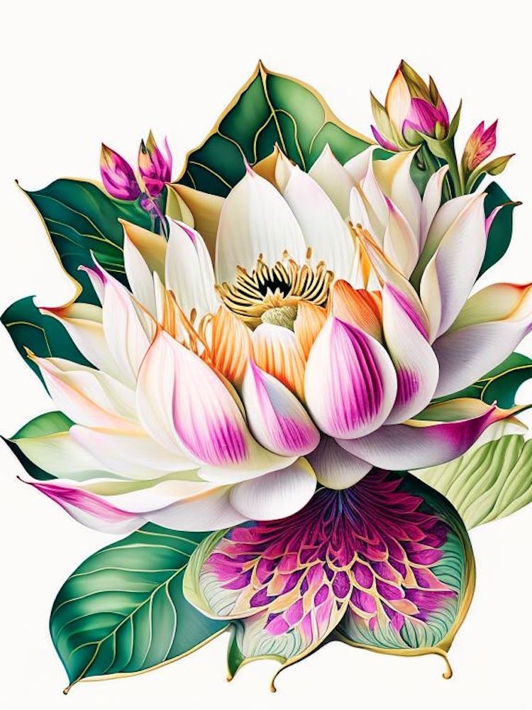 Lotus Flower Pattern Decoupage 4