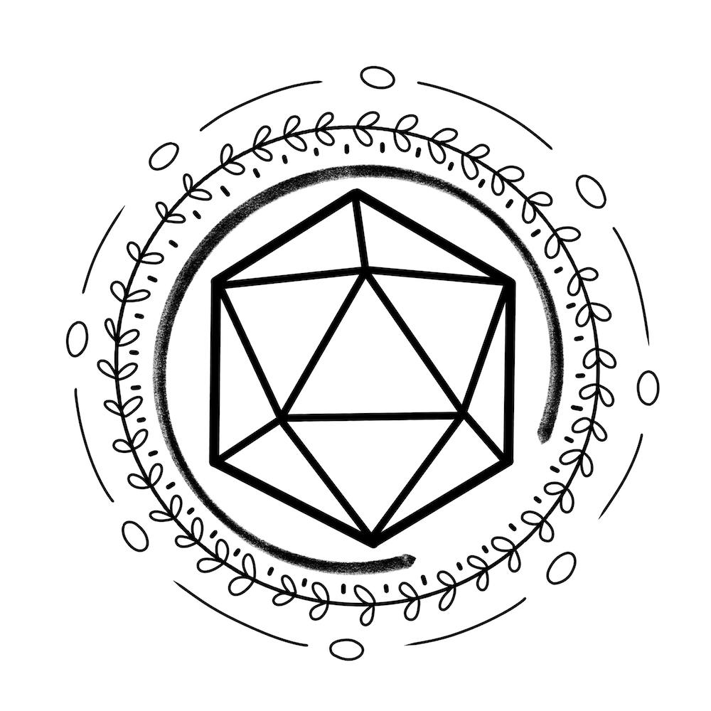 Boho wreath dnd dice dungeons and dragons
